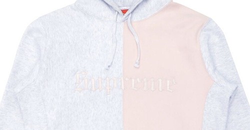 supreme split old english hooded sweatshirt